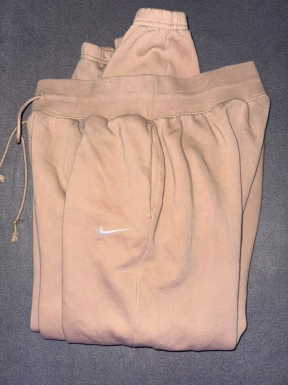 Nike Sportswear Womens Large Phoenix High-Rise Oversized Fleece Pants Sand